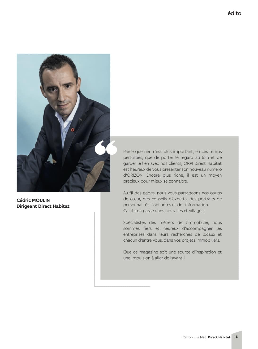 Cédric MOULIN ORIZON MAG EDITION 2021